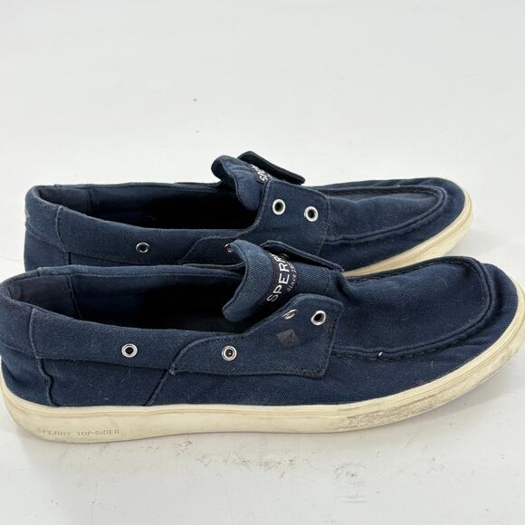 Sperry Mens Outer Banks Deck Shoes 10 Navy Blue Slip On Sneakers - Picture 3 of 7